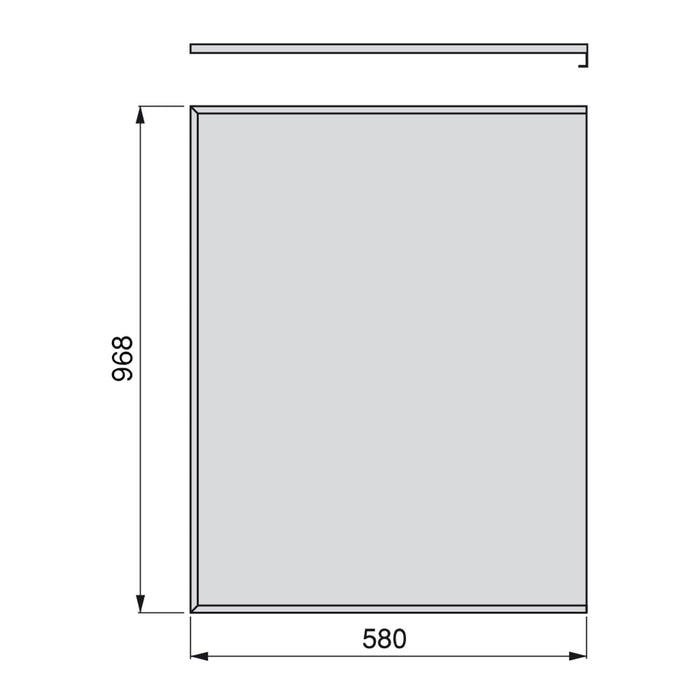 Bodenschutz Küchenmöbel, 16mm Stärke, Modul 1.000mm, 968x580mm, Kunststoff Aluminium, Aluminium Natur