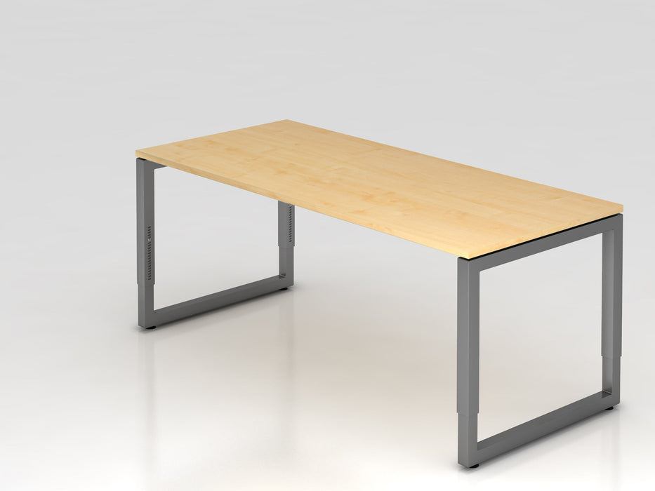 Hammerbacher | Schreibtisch O-Fuß eckig 180x80cm Ahorn / Graphit