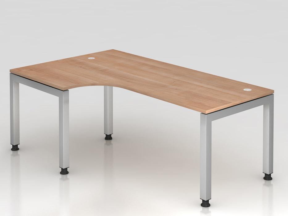 Hammerbacher | Winkeltisch U-Fuß eckig 200x120cm 90° Nussbaum