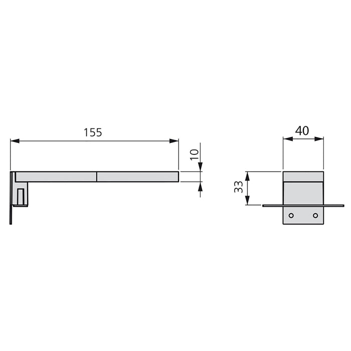 LED-Einbauleuchte Badmöbelspiegel Sagitarius 40 mm (AC 230V 50Hz), 5 W, Verchromt, Kunststoff Aluminium