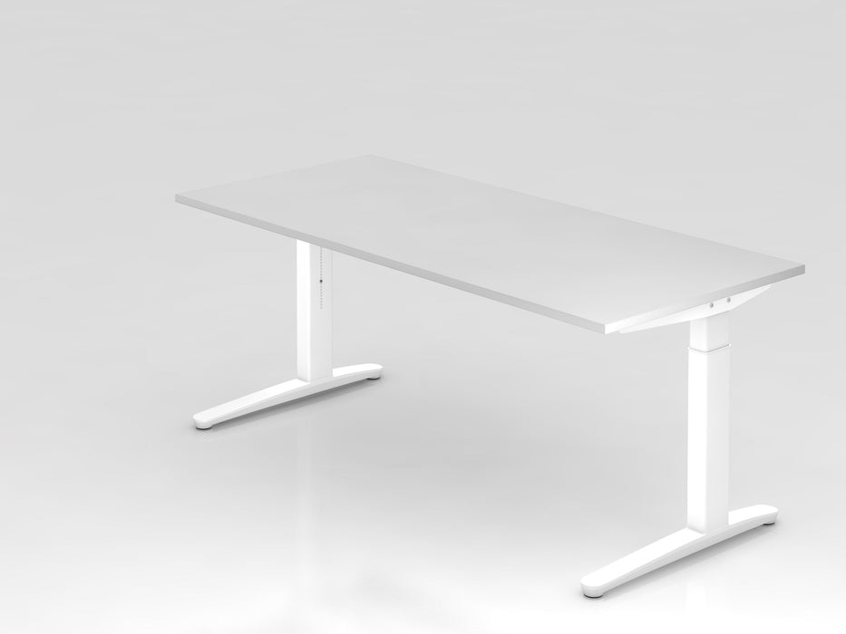 Hammerbacher | Schreibtisch C-Fuß 180x80cm Weiß / Weiß