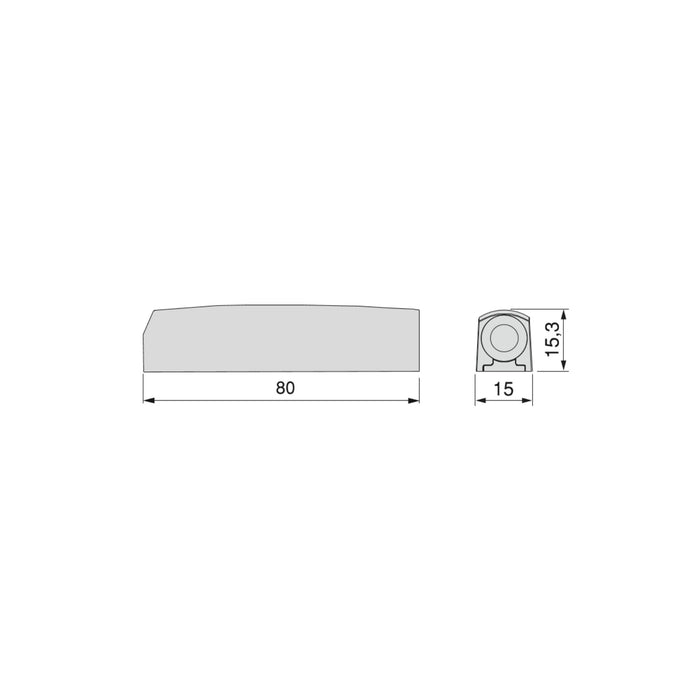 Kit von 10 Druckverschluss Push Lite zum Schrauben, verstellbar, L 80mm, Magnetisch, Kunststoff, Grau