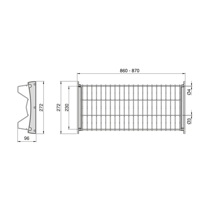 Geschirrabtropfer Suprastar Hochschränke, Modul 900mm, Stahl, grau lackiert