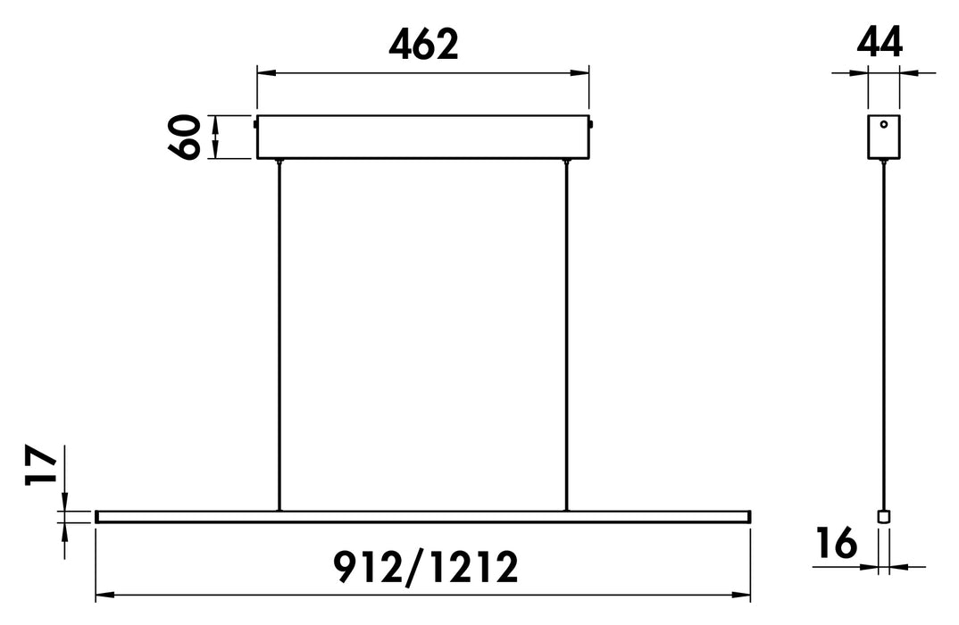 Naber | Zito LED | Pendelleuchte | edelstahlfarbig | L 1200 mm | 17 W