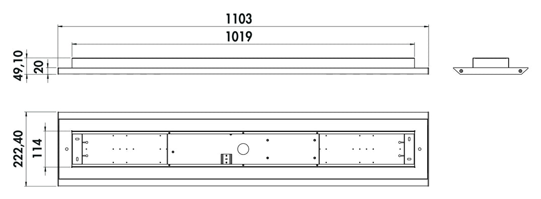 Naber | Plafoniera Farbwechsel LED | Einbauleuchte | weiß | L 1100 mm