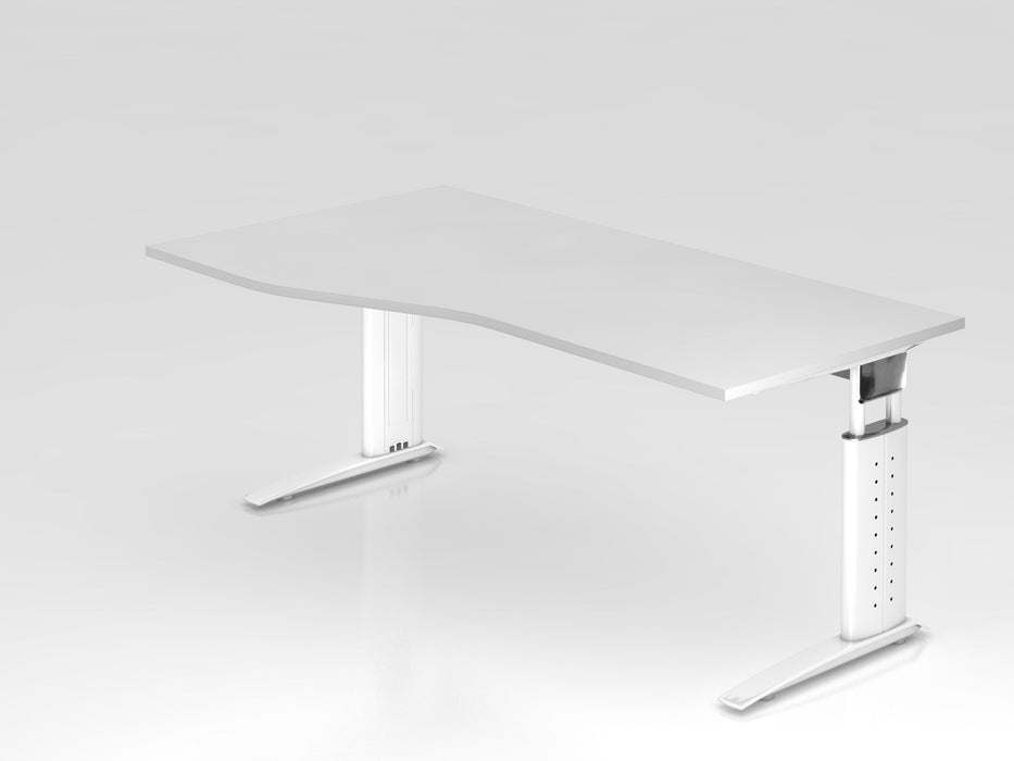 Hammerbacher | Schreibtisch C-Fuß 180x100 / 80cm Weiß / Weiß