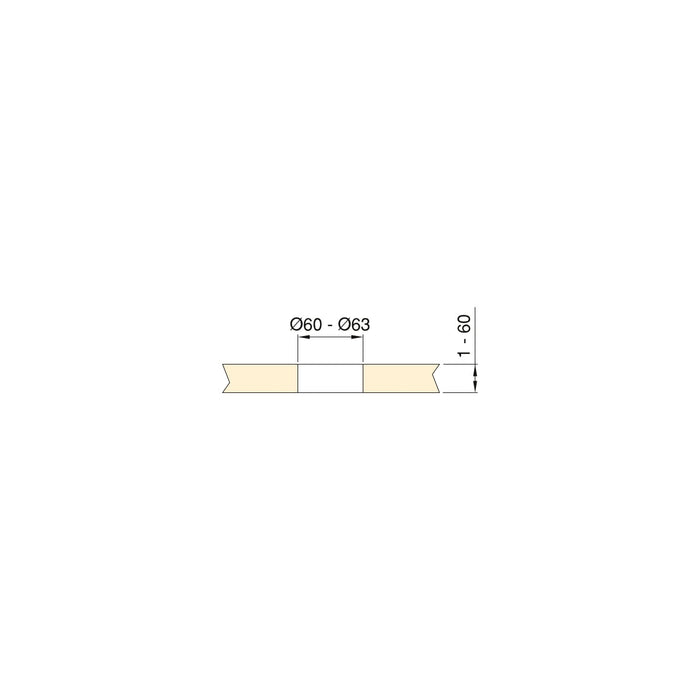 Multistecker Vertikal Push 60, Durchmesser 60mm, 2 x Schukostecker, 2 x USB Typ A, Stahl Kunststoff, Edelstahl