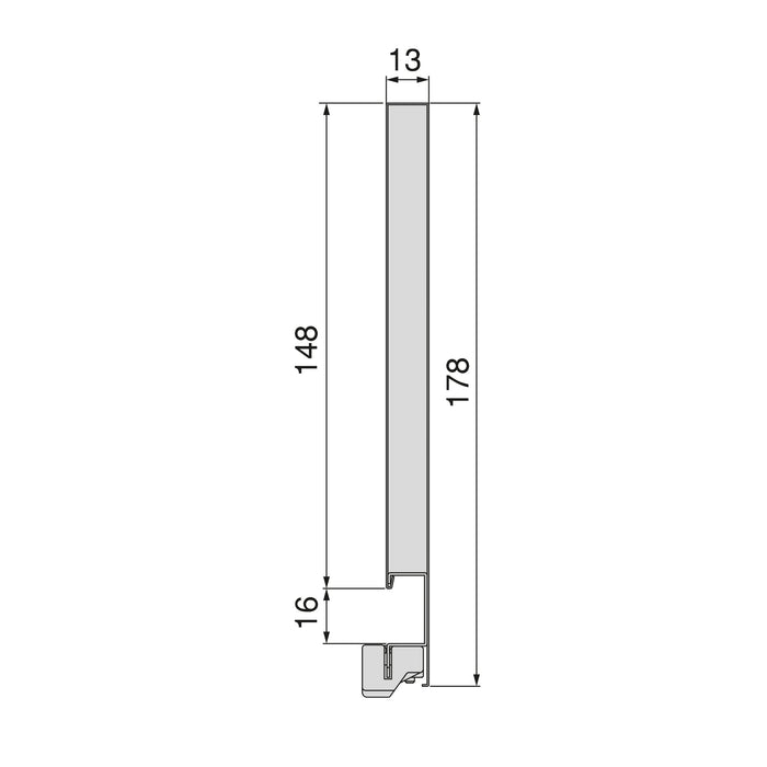 Aussenschublade Vertex 60Kg Schublade H 178mm, T 500mm, Stahl, Weiß lackiert