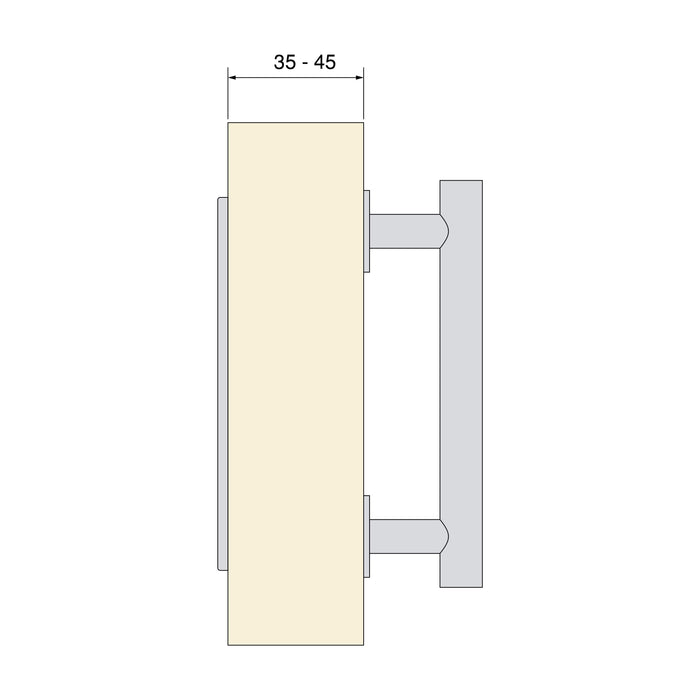 Griff Holzschiebetüren Pasadena, L 240 mm, 180 mm Achsenabstand, Stahl, Schwarz strukturiert