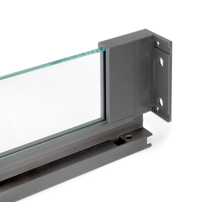 Außenschublade Vertex 40Kg Glas-Einschubelement H 93mm, 450mm tief, Stahl Aluminium Glas, Anthrazitgrau