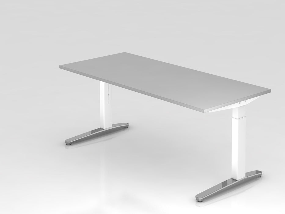 Hammerbacher | Schreibtisch C-Fuß 180x80cm Grau / Weiß