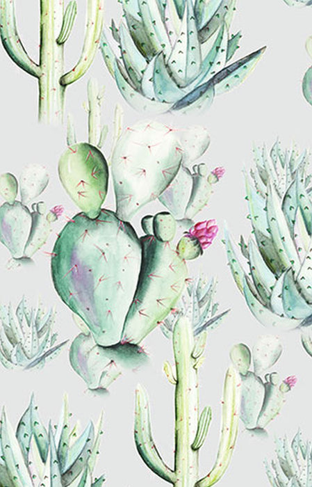 Vlies Fototapete | Cactus Grey Panel | Größe 100 x 250 cm