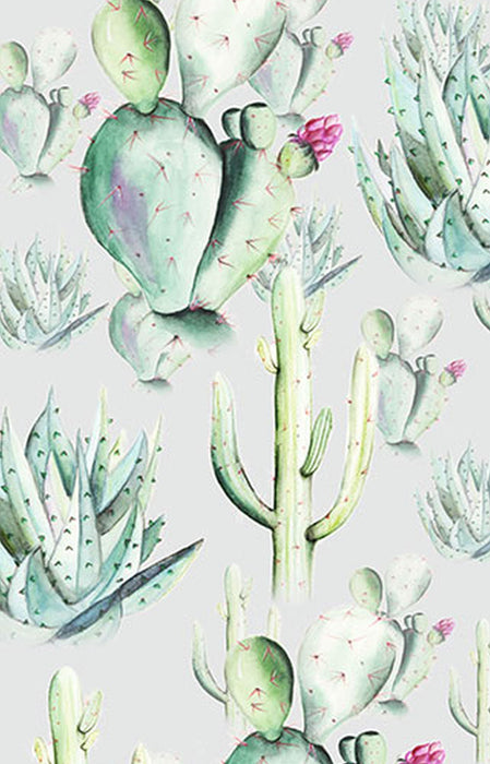 Vlies Fototapete | Cactus Grey Panel | Größe 100 x 250 cm