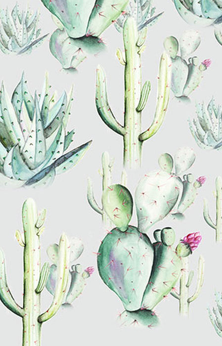 Vlies Fototapete | Cactus Grey Panel | Größe 100 x 250 cm