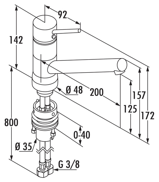 Naber | Scope 5 Fensterarmatur | Einhebelmischer | chrom | Hochdruck