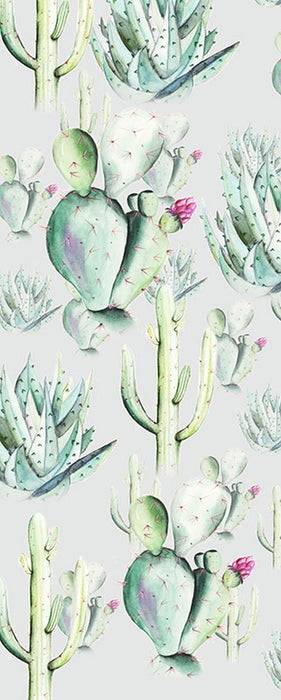 Vlies Fototapete | Cactus Grey Panel | Größe 100 x 250 cm